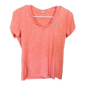Under Armour Tech Twist Orange Short Sleeve V-Neck Tee Shirt